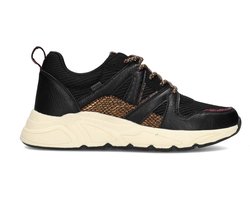 POSH by Poelman CAROCEL Dames Sneakers - Zwart Met Dierenprint
