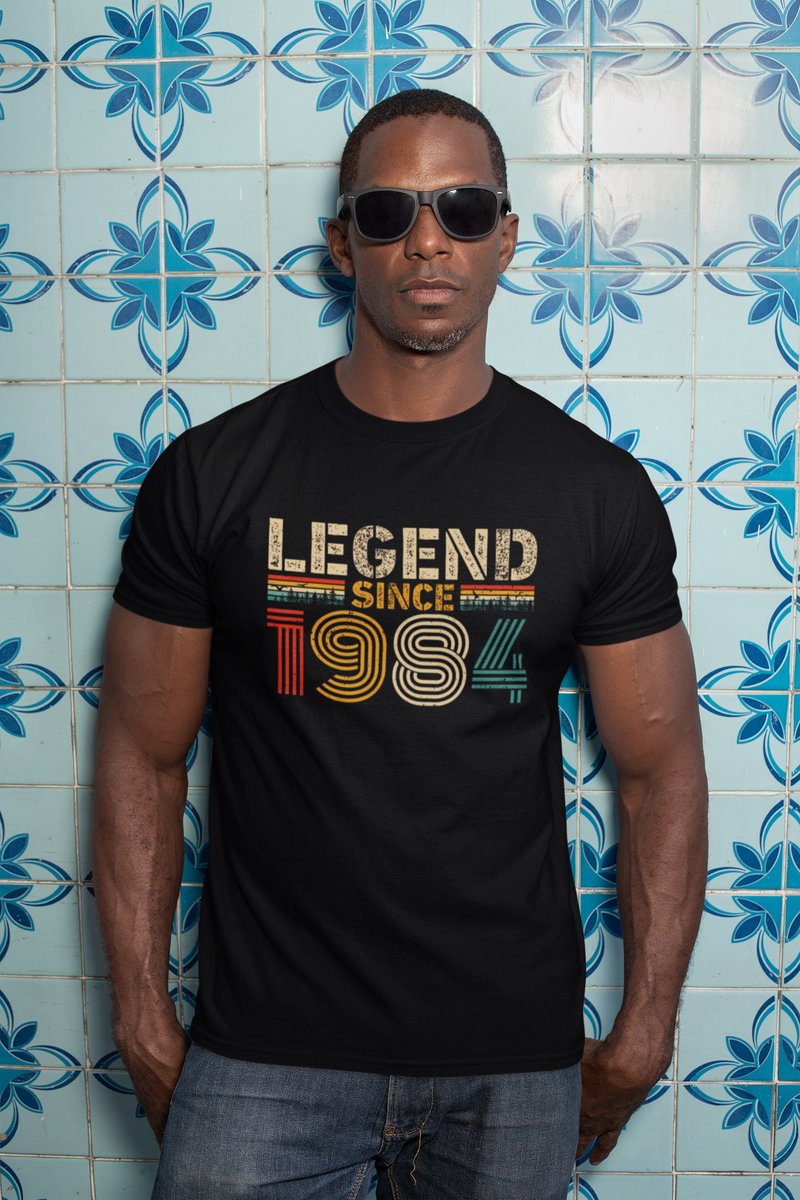 1984 Jaar Zwart T-shirt Heren - Maat XXL - Legend Since - Retro - Verjaardag Cadeau Mannen - Limited Edition