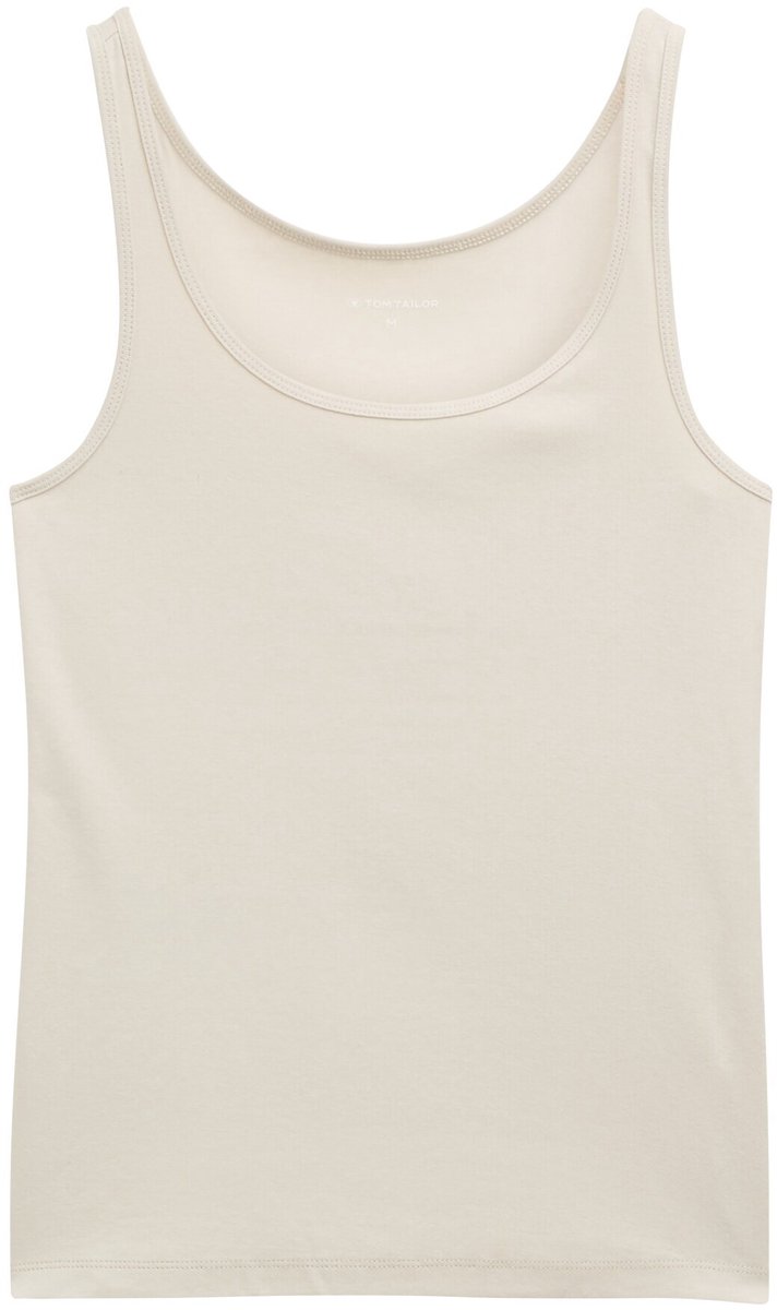 Tom Tailor - Basic slim fit top - Maat XXL - sand stone beige