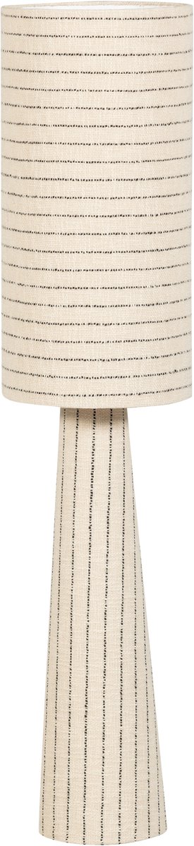 WOOOD Loft Vloerlamp - Metaal/Bouclé - Naturel Met Strepen 130xØ30 cm