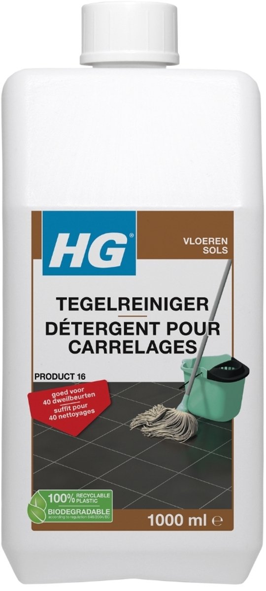 1 x HG Tegelreiniger Quick 1 liter - Tegelreiniger - Vloerreiniger - Dweilreiniger - Tegelvloer - Natuursteen
