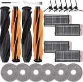 Accessoireset, vervanging gescht voor Dreame X50 Ultra Complete/L50 Pro Ultra/L40s Pro Ulta/X50 Master robotstofzuiger, reserveonderdelen voor Mova V50 Ultra met 2 dubbele hoofdborstels, 4 filters, 6