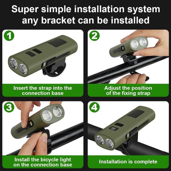 Fietskoplamp, superheldere fietslamp met 6 standen, LED-zaklamp, oplaadbare fietslamp, waterdichte fietskoplamp Geschikt Geschikt voor racen, MTB, fietsen, vissen, nachtwerk — afbeelding 5