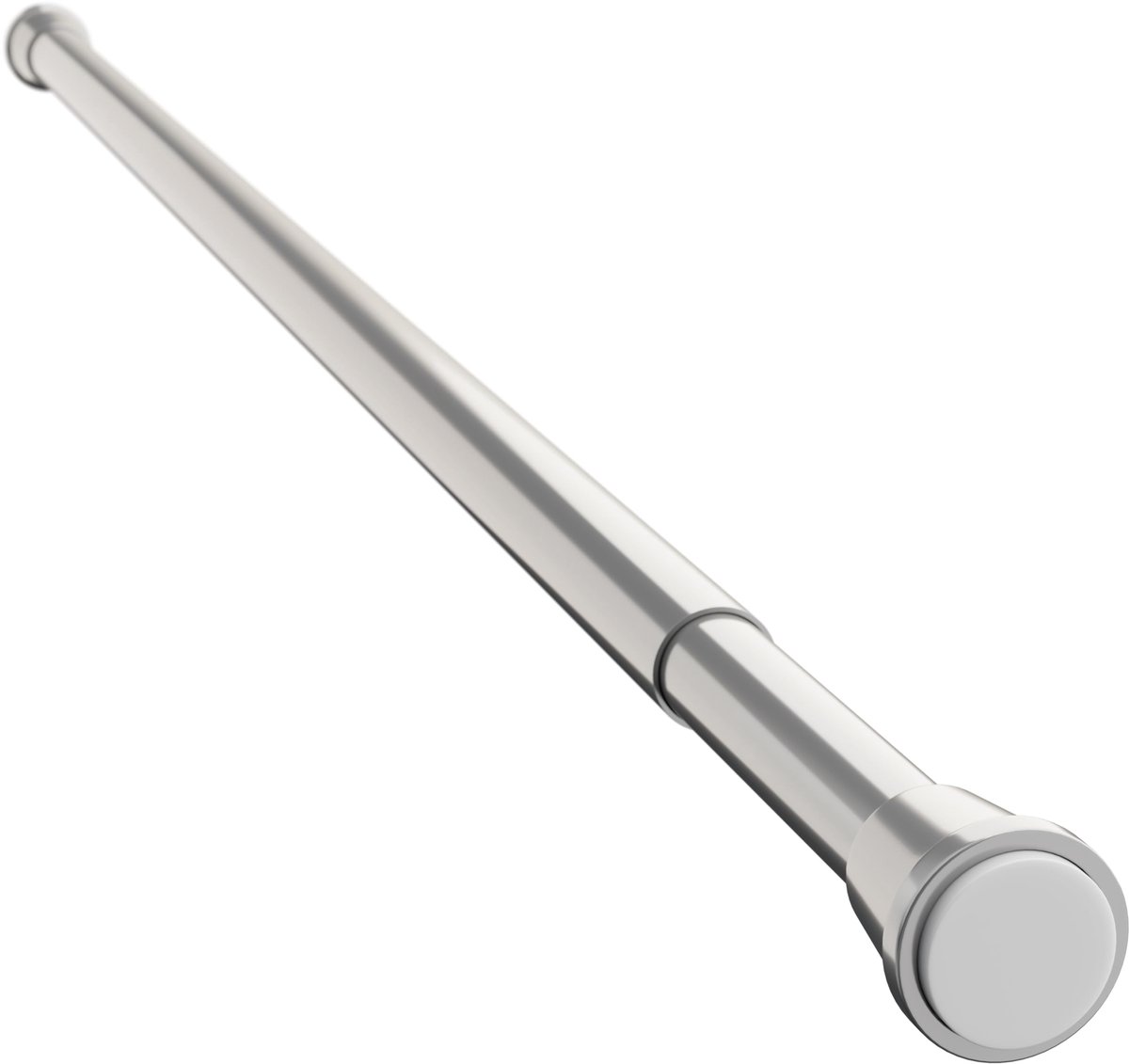 Ibenzoa® Verstelbare telescopische douchegordijnstang van aluminium in zilvergrijs