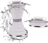 Bottle By Lisa Waterfles 500ML - Wit - Compact Opvouwbaar - 100% BPA - 100% Lekvrij - Inclusief Karabijnhaak - Flexibel Siliconen