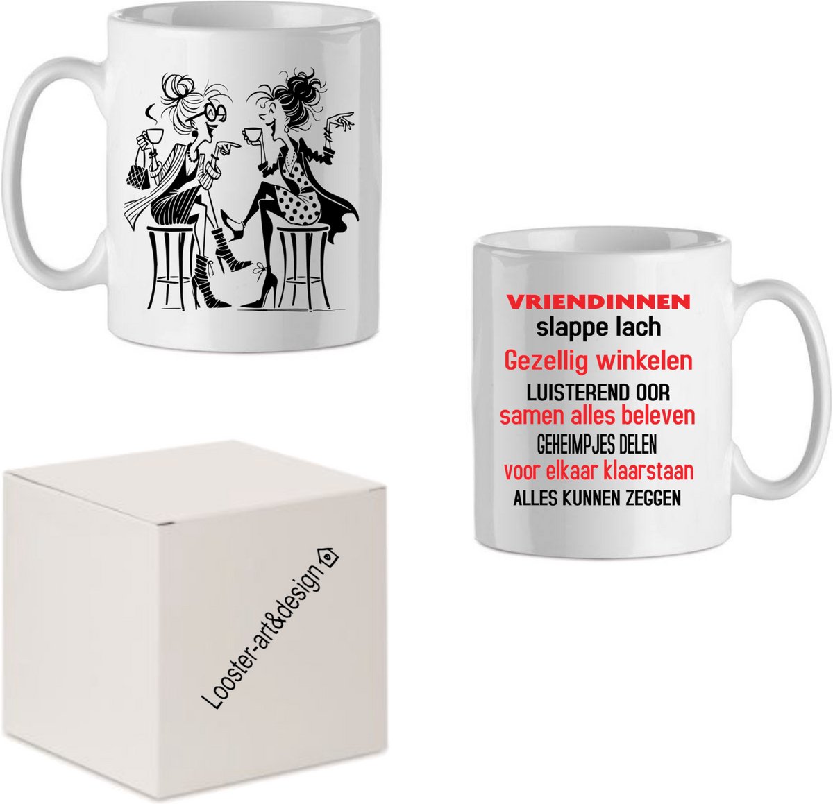 Bedrukte koffie beker - thee mok - Vriendinnen - bestie - gein afbeelding