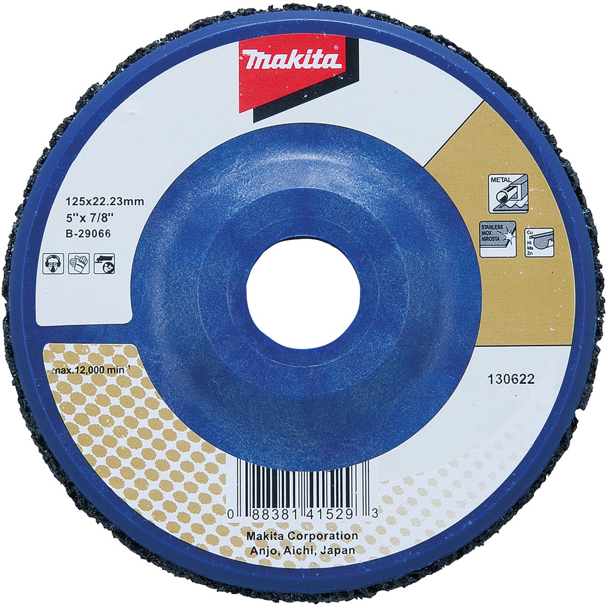 Makita reinigingsschijf zwart 125 mm nylon versterkt - B-29066