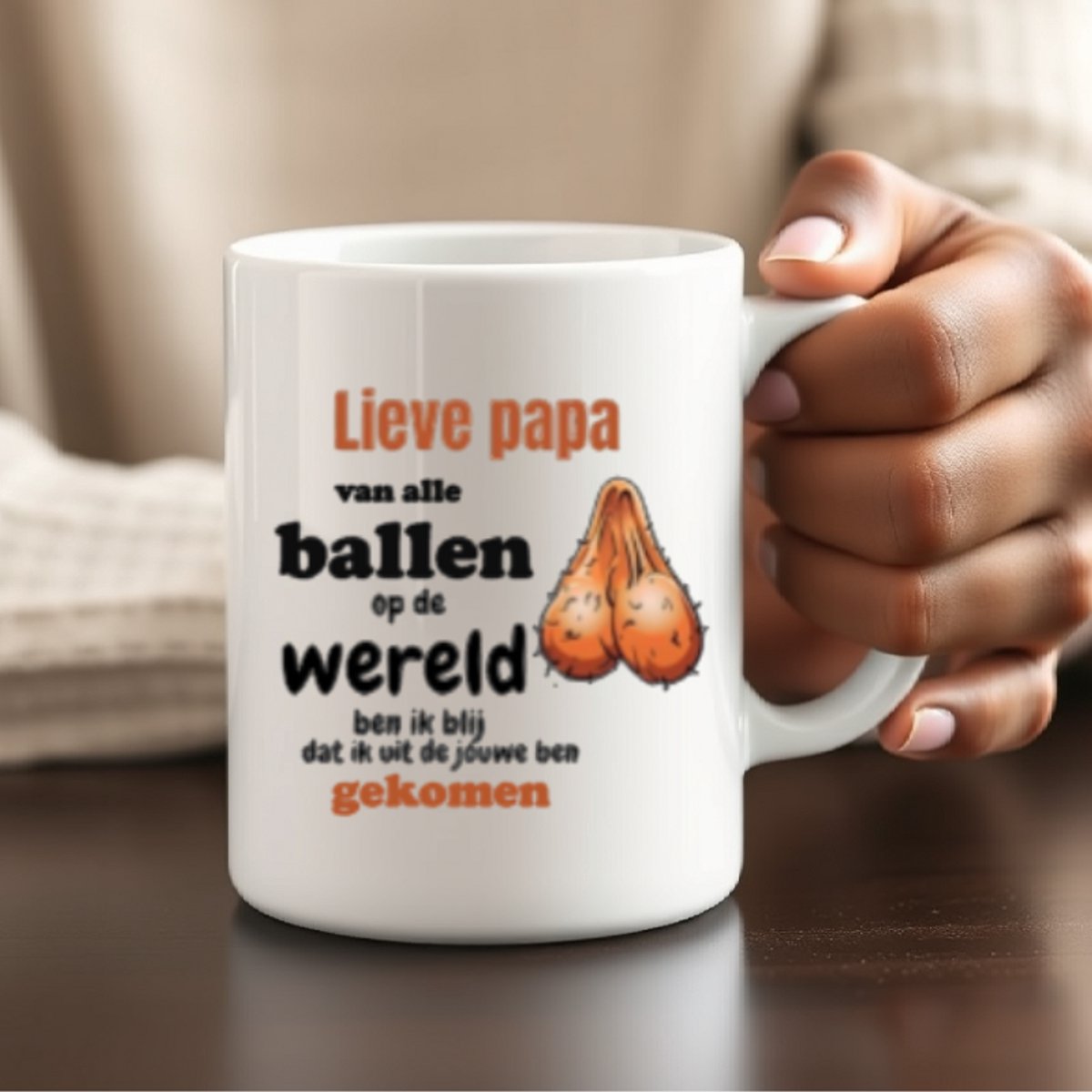 Beker - Lieve Papa, van alle ballen op de wereld - Cadeau - Grappige mok - Vader