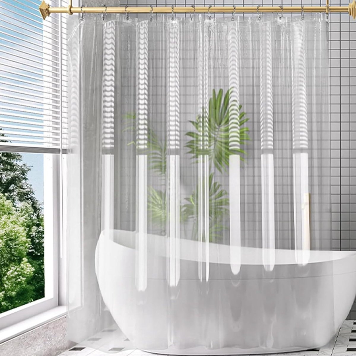 Clear Douchegordijn 180x200 cm - PEVA - Transparant - Waterdicht - Wasbaar