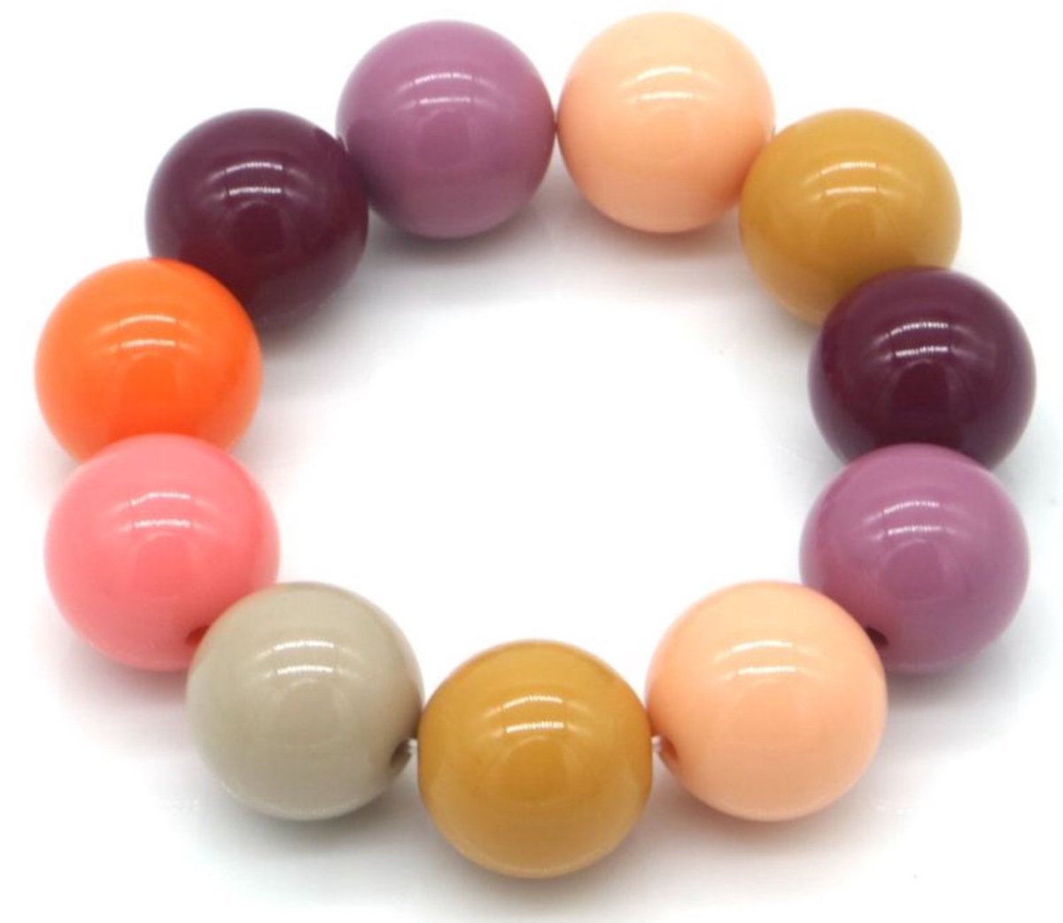 Armband Color Pop - Herfsttinten cosy - Rekbaar - 18 Millimeter - Damesdingetjes