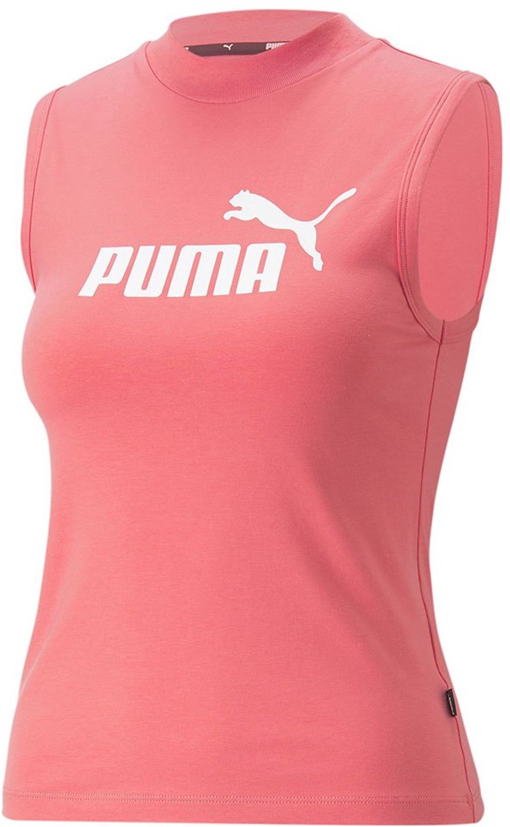 Puma Ess Slim Logo Mouwloos T-shirt S Vrouw Loveable