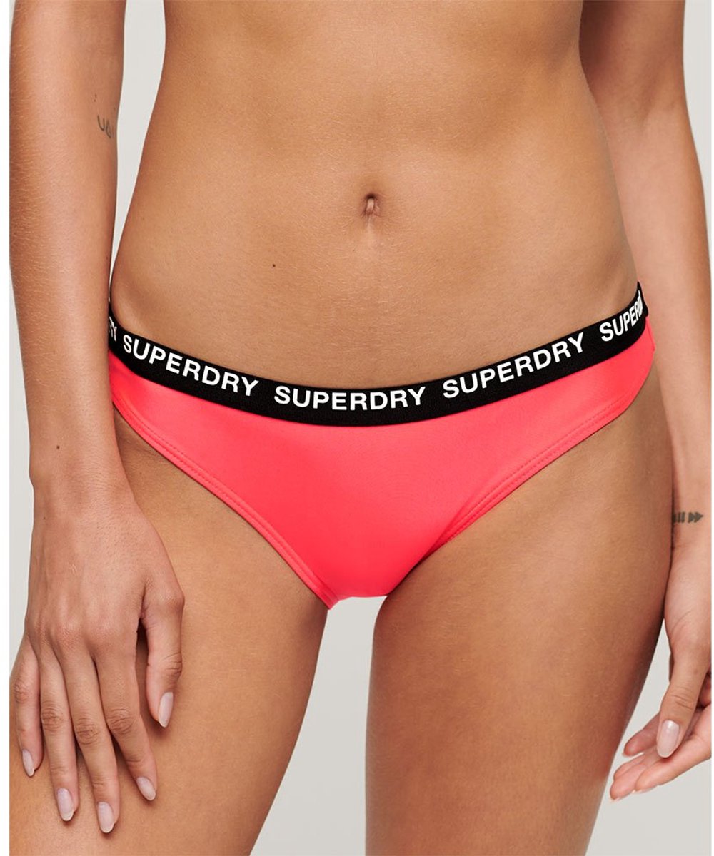 Superdry Klassiek elastisch bikinibroekje - Dames - Badpakken hyper fire pink