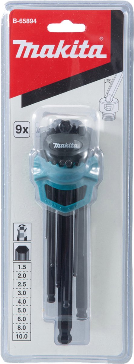 9-delig Inbussleutelset - B-65894 van Makita — cadeau in Tuin & Klussen - foto 3