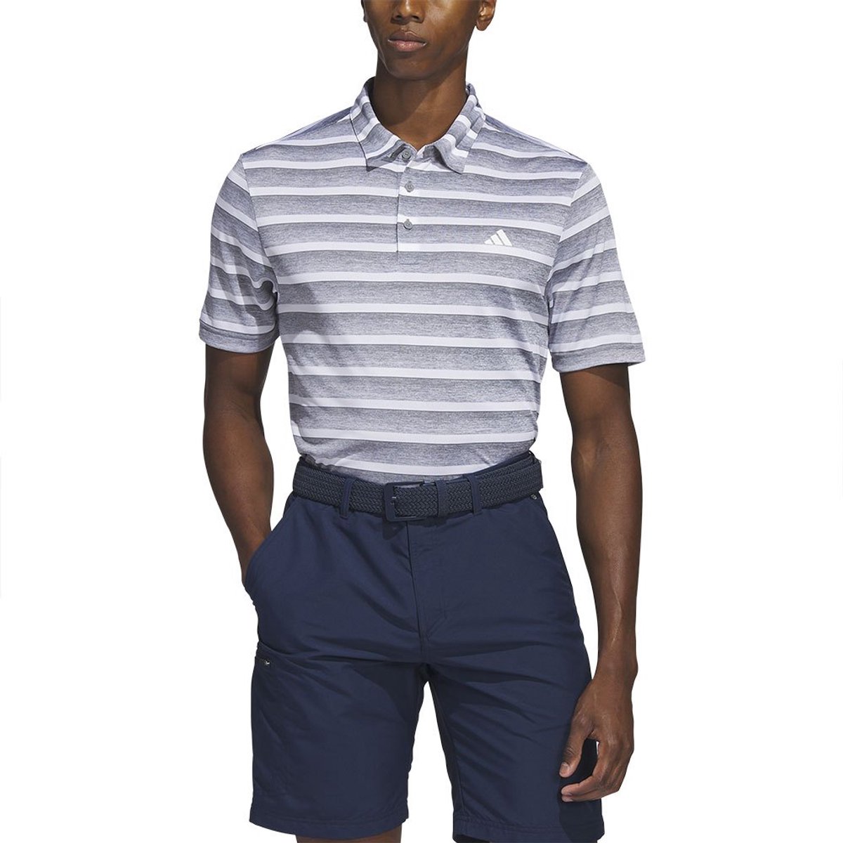 Adidas 2 Color Stripe Lc Korte Mouw Poloshirt M Man Wit