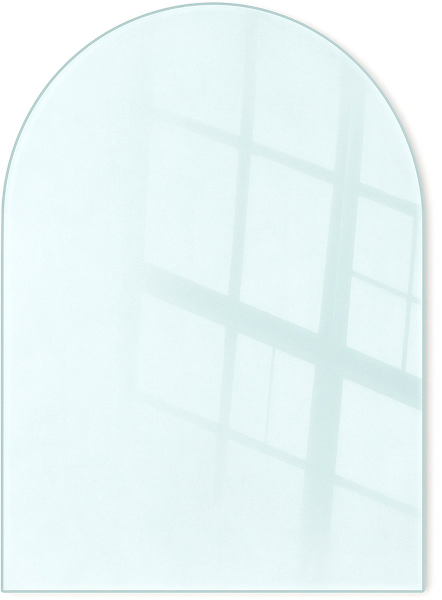 Wallfluent Transparant Kachel Vloerplaat - Halfrond Vloerplaat Openhaard - 80x70 cm - Halfrond - Plaat Voor Onder Houtkachel
