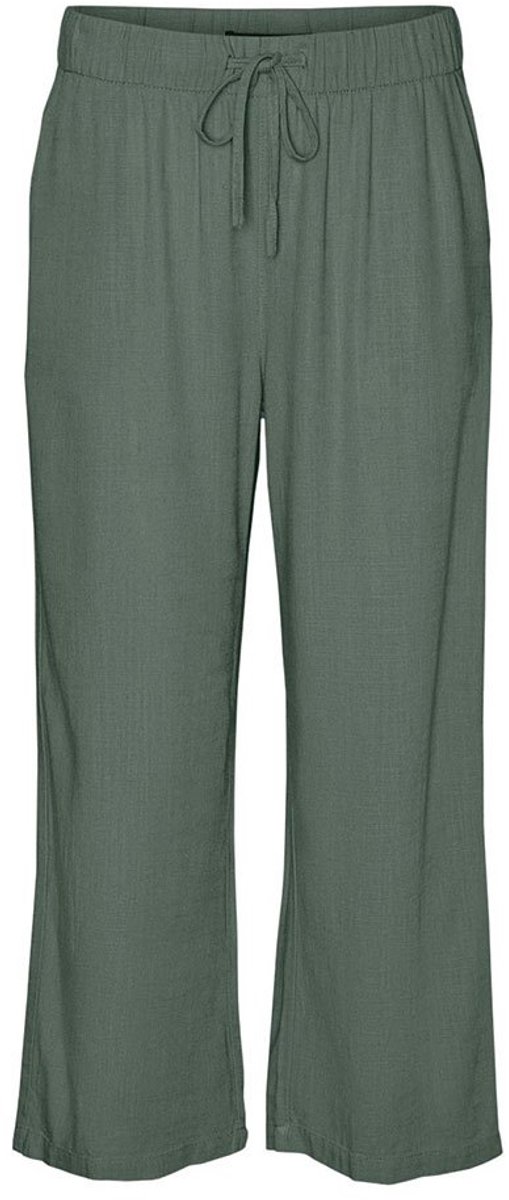Vero Moda Line Cropped Linen Mix Broek Grijs M / 32 Vrouw