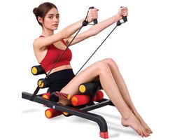 1x buiktrainer – 10-in-1 buikspiertrainers met weerstandsbanden – multifunctionele ab trainer met massagefunctie – voor core, rug en full-body workout
