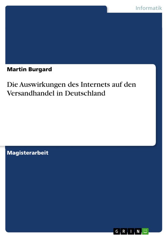 Die Auswirkungen des Internets auf den Versandhandel in Deut ... - cover