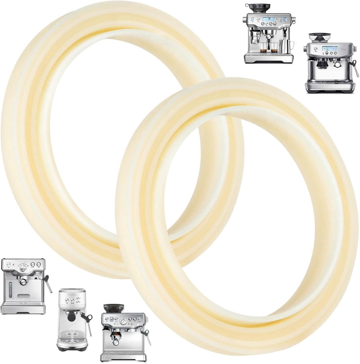 54 mm Siliconen Stoomring, 2 STKS Groepkop Pakking Vervangende Onderdelen, Geen BPA Siliconen Pakking Seal, voor Breville Espressomachine 878/870/860/840/810/500/450/Salie 500/870/875/880/810/878