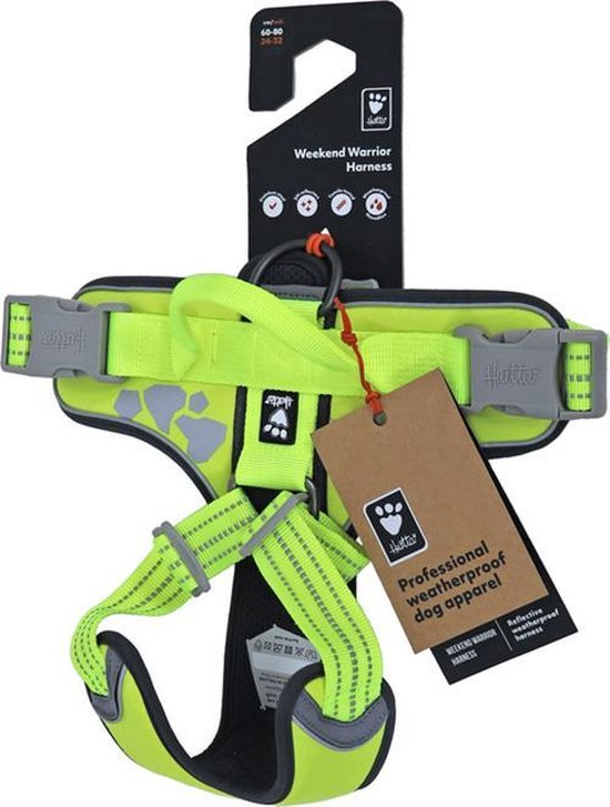 Hurtta Weekend Warrior Harness – Hondentuig – Neon Geel – 60-80 cm