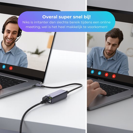 USB-A naar Ethernet Adapter - Spacegrey