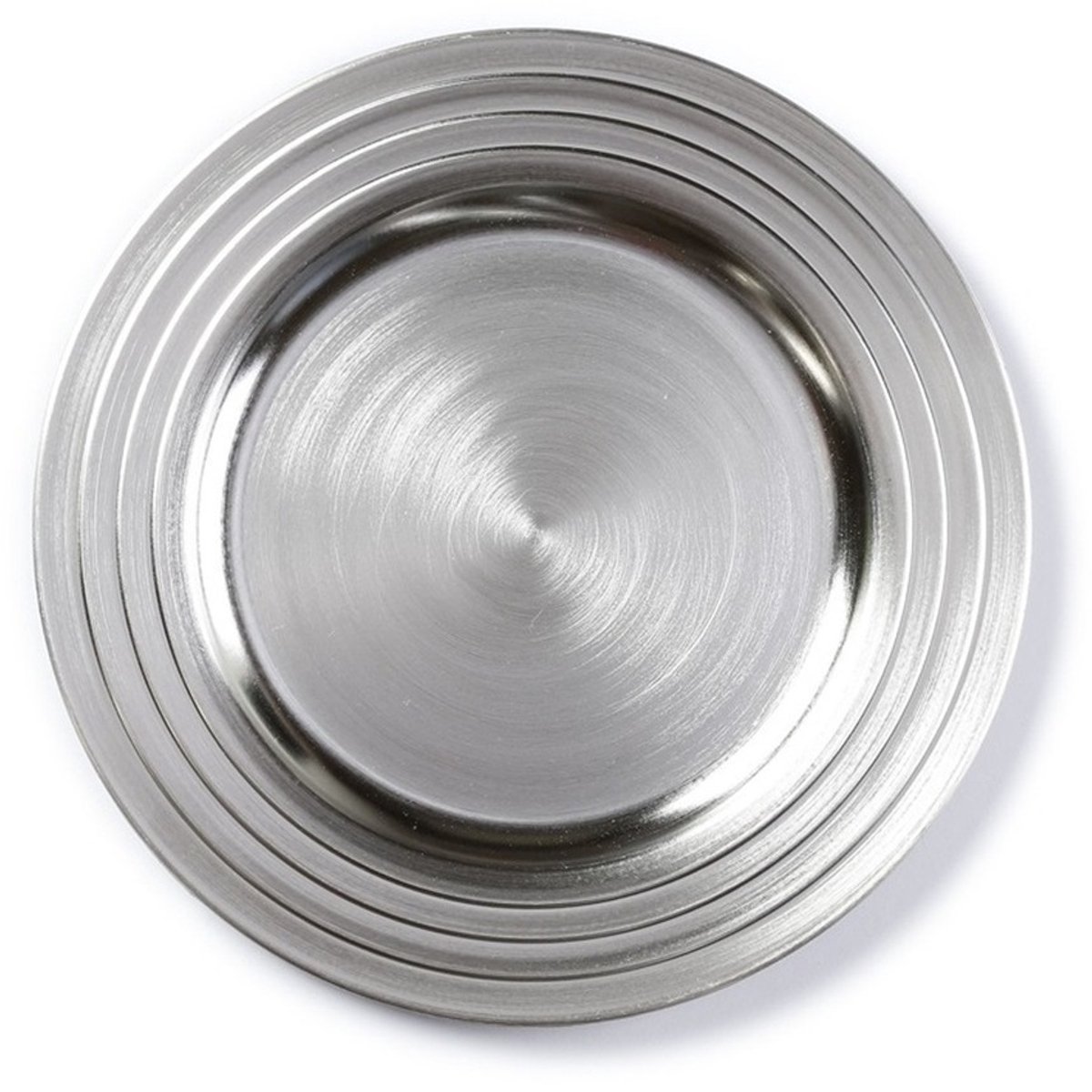 Kaarsenbord - zilver - 33 cm - rond - kunststof - plateau - onderbord voor kaarsen