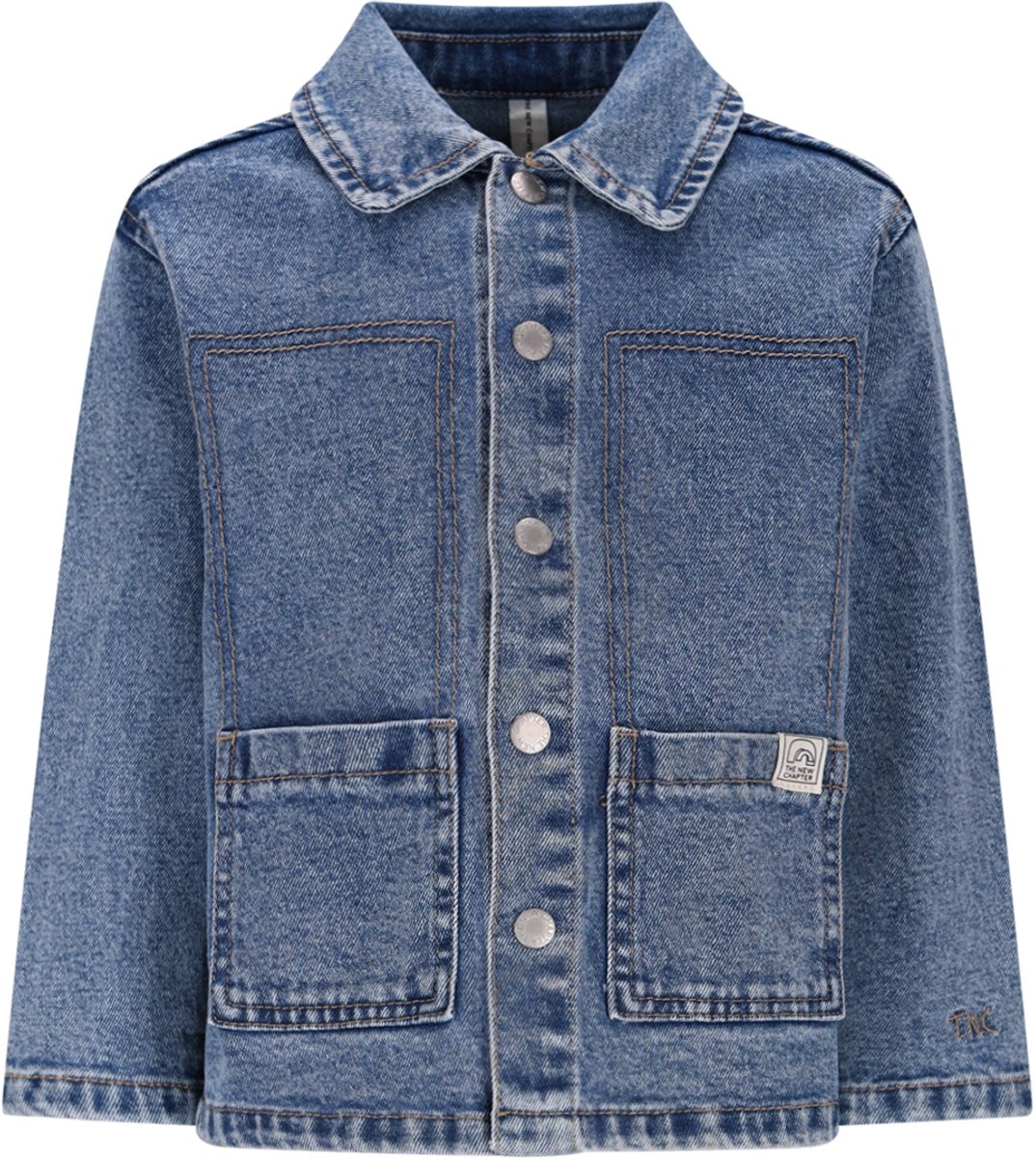 The New Chapter - Noï denim jacket pink - Blauw - Maat 116