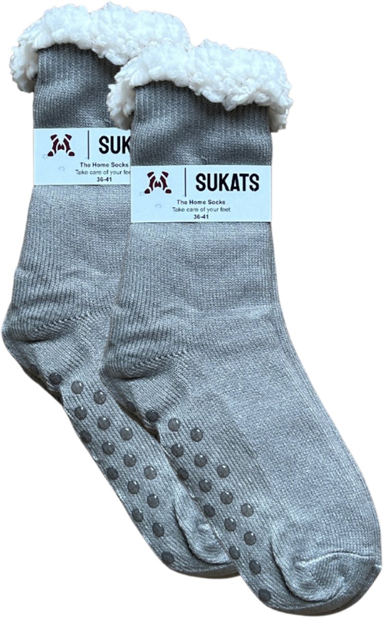 Sukats® Huissokken - Homesocks - Maat 36-41 - Dames Huissokken - Antislip Sokken - Fluffy Sokken - Slofsokken - Variant 156 - Meerdere Maten en Varianten - Verwarmde Sokken