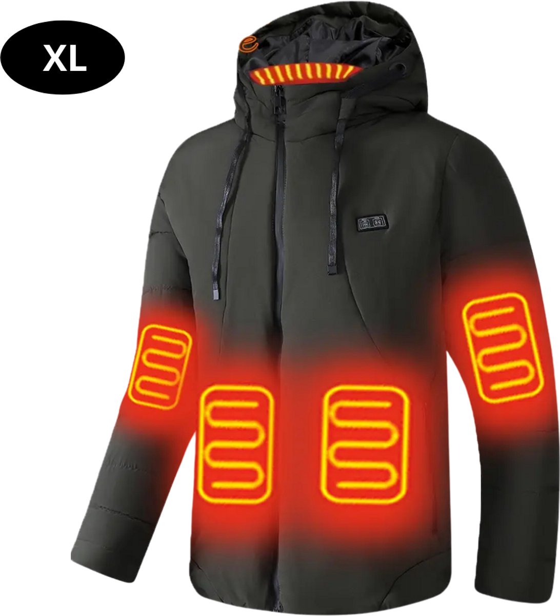 Bovista Verwarmde Jas Heating Jacket Thermo Jas Elektrische Kleding Jas Met Verwarming Met Capuchon Heren Groen
