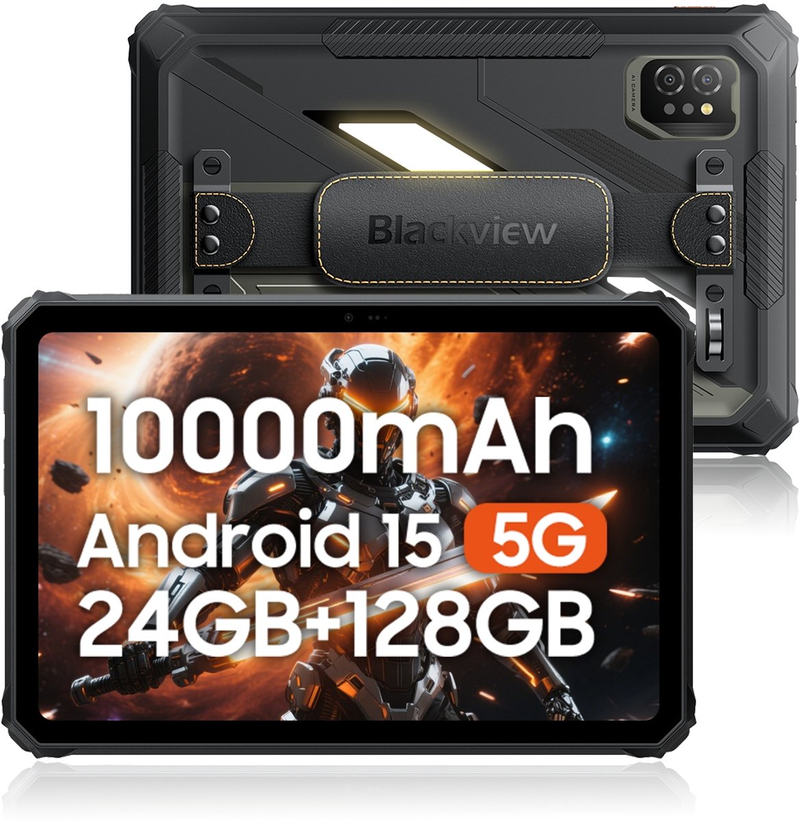 Blackview Active 7 - Tablet - 24GB RAM - 128GB ROM - Dual 4G SIM - 11 inch - 10000mAh - Octa Core - Android 15 Bluetooth 5.0 - NFC - OTG - Zwart