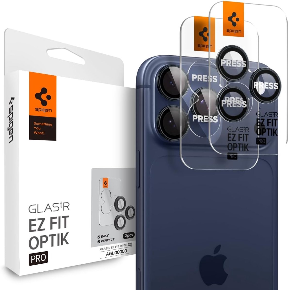 Spigen Geschikt Apple iPhone 17 Pro / 17 Pro Max - 2 Stuks - Camerabescherming - Met Sjabloon voor Installatie - Diepblauw