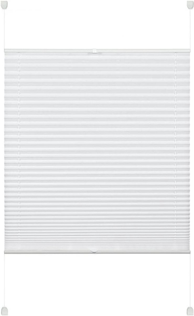 YOURSOL EASYFIX plisségordijn Pia om vast te klemmen, wit, 45 x 130 cm, geen boren nodig, ondoorzichtig privacyscherm voor ramen en deuren
