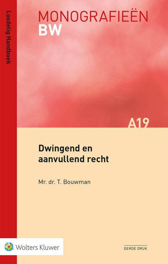 Monografieen BW - Dwingend en aanvullend recht - cover