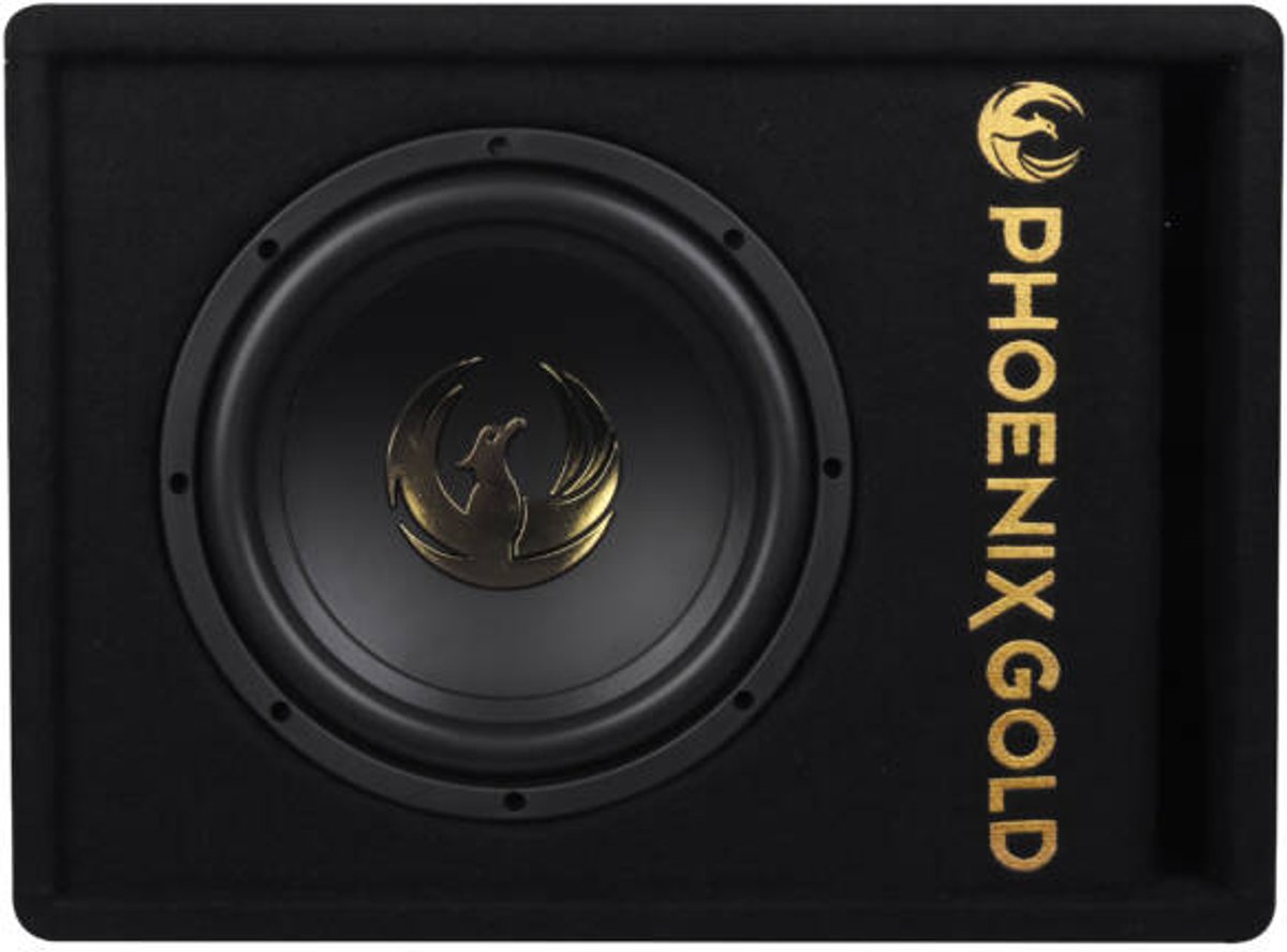 Phoenix Gold Z8AB 8 inch active subwoofer gepoort incl kabels en bass regelaar / Auto bass subwoofer