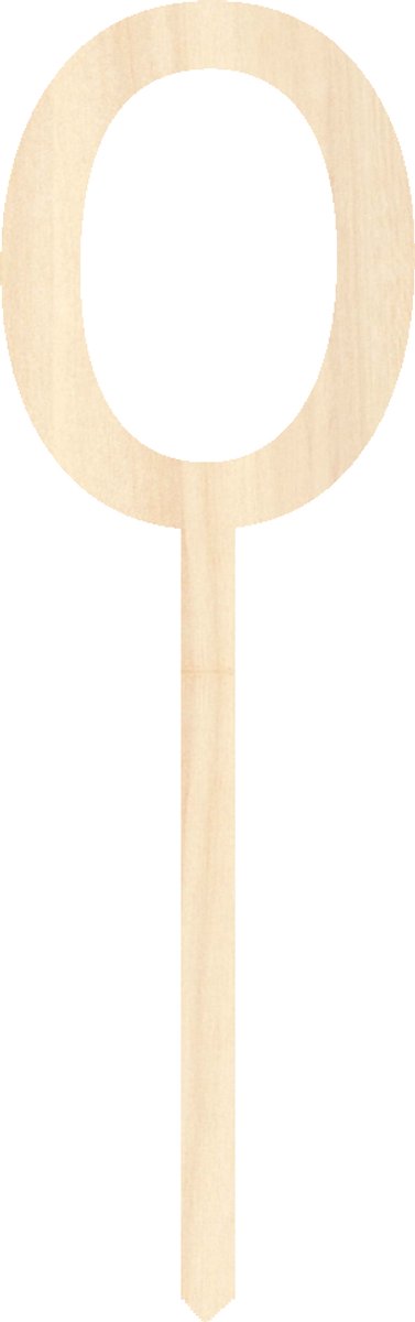 Houten taarttopper / caketopper – cijfer 0 – cake / taart decoratie – feest / verjaardag