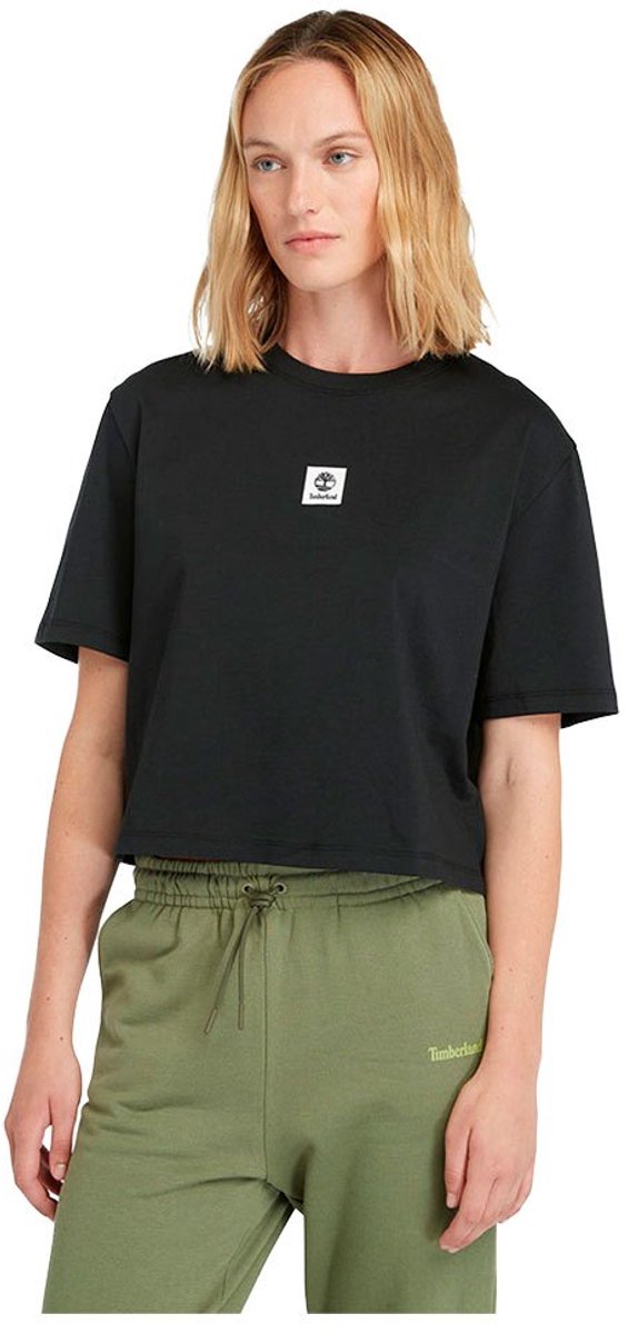 Timberland Stack Logo T-shirt Met Korte Mouwen Zwart L Vrouw