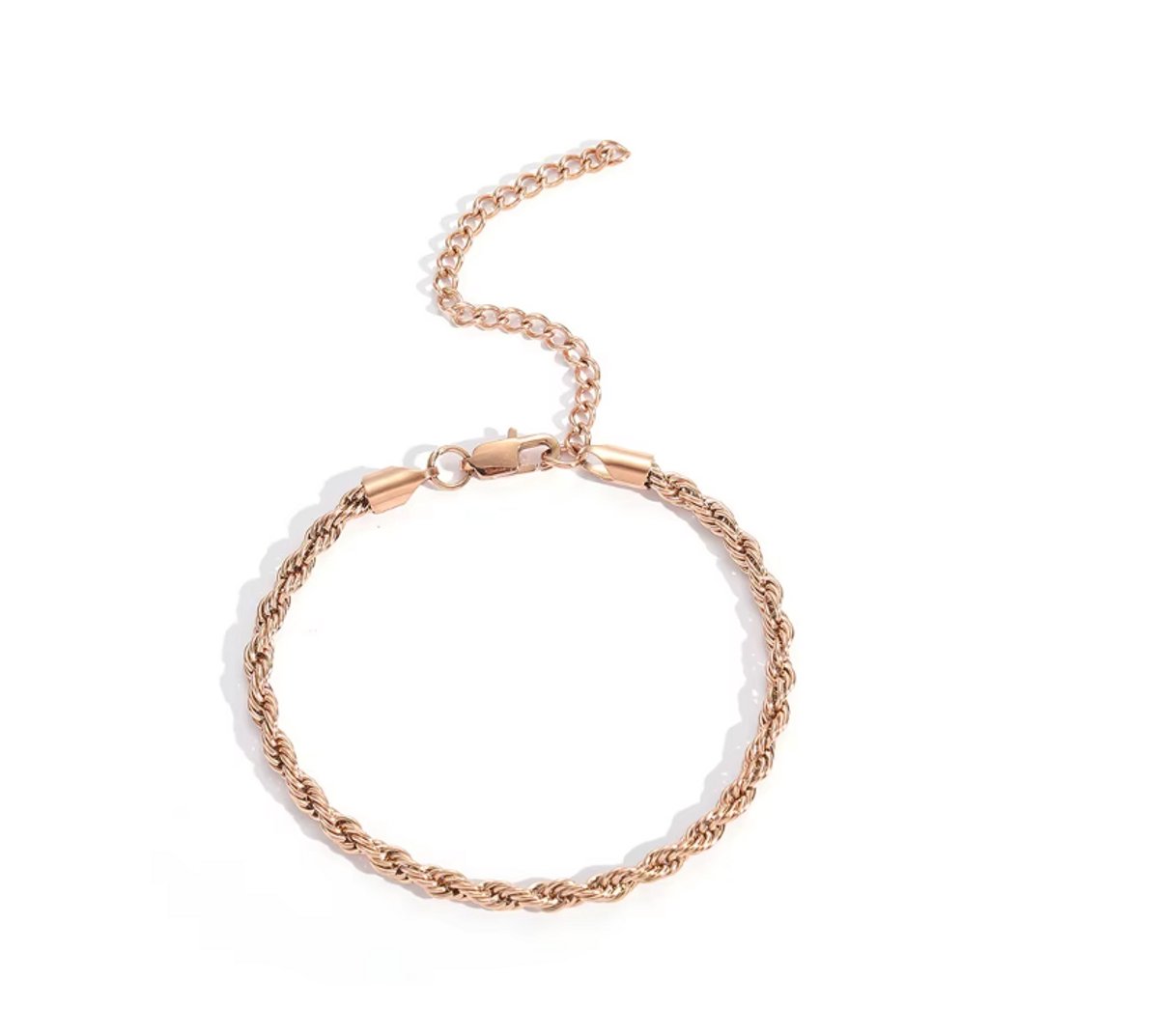 Twist enkelbandje | rose gekleurd
