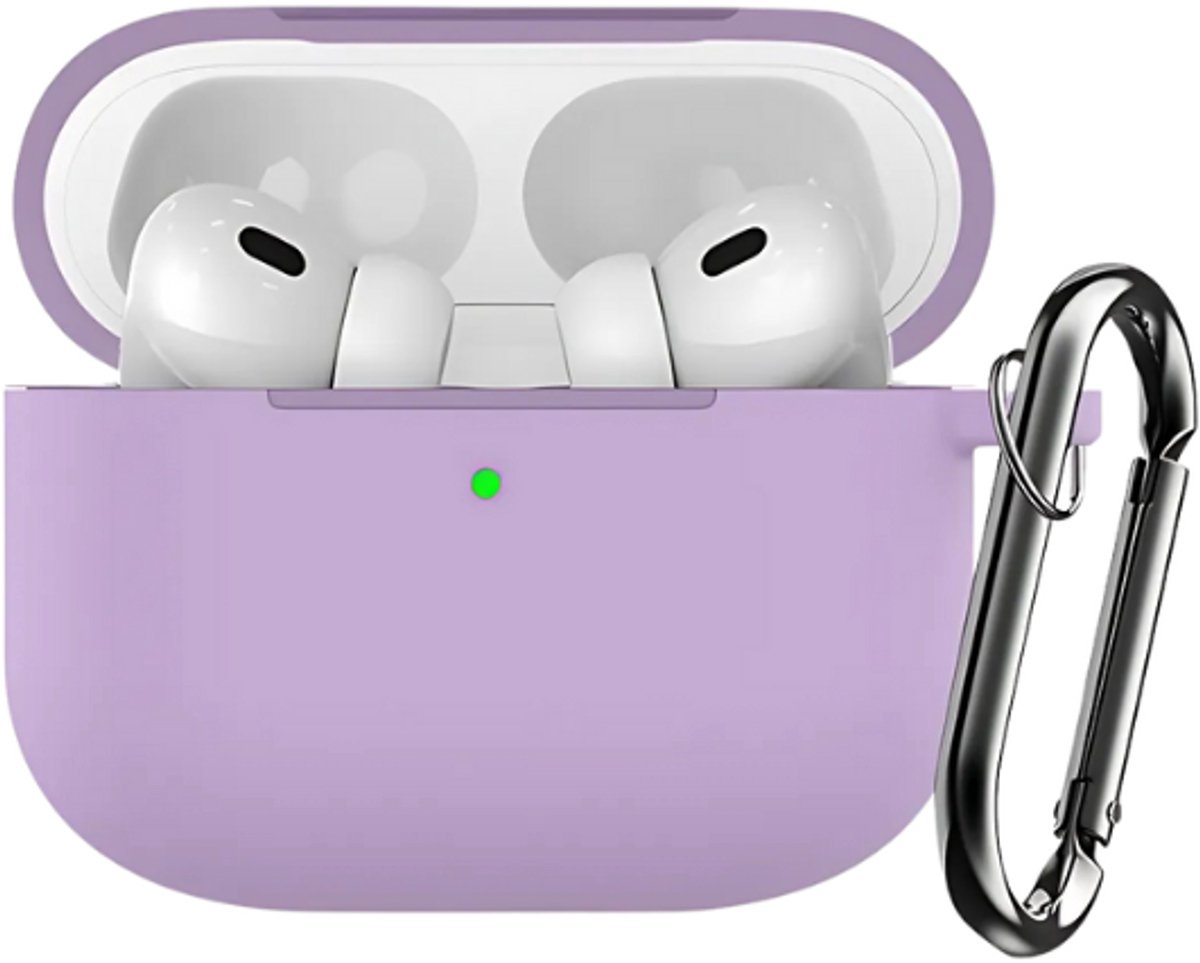 okido - Hoesje geschikt voor Airpods Pro 3 - Silliconen case voor Airpods - Lila - Case geschikt voor Apple AirPods Pro 3 - Airpods hoes