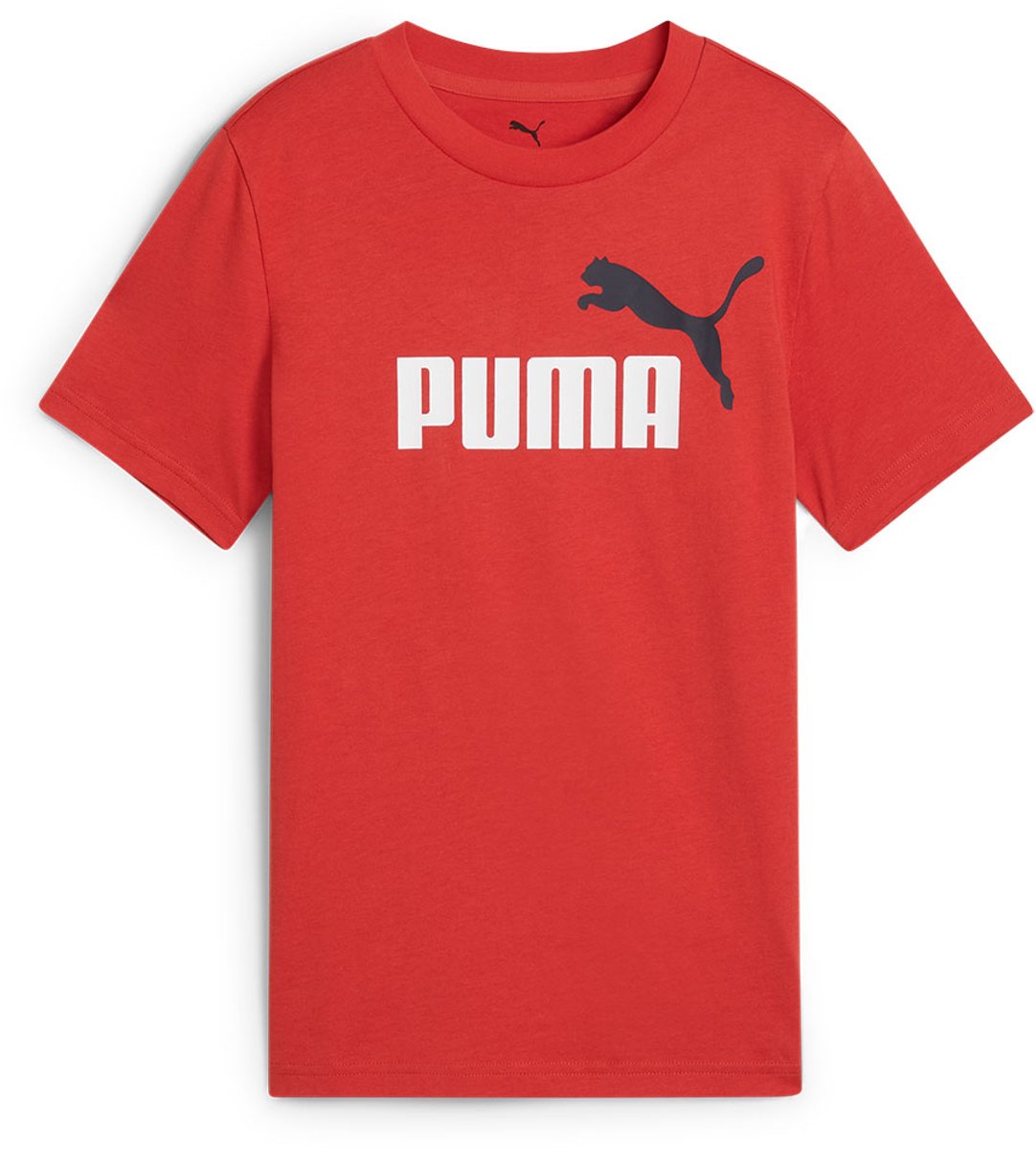 Puma Ess 2 Color Nº1 Logo T-shirt Met Korte Mouwen 11-12 Years Kinderen Rood