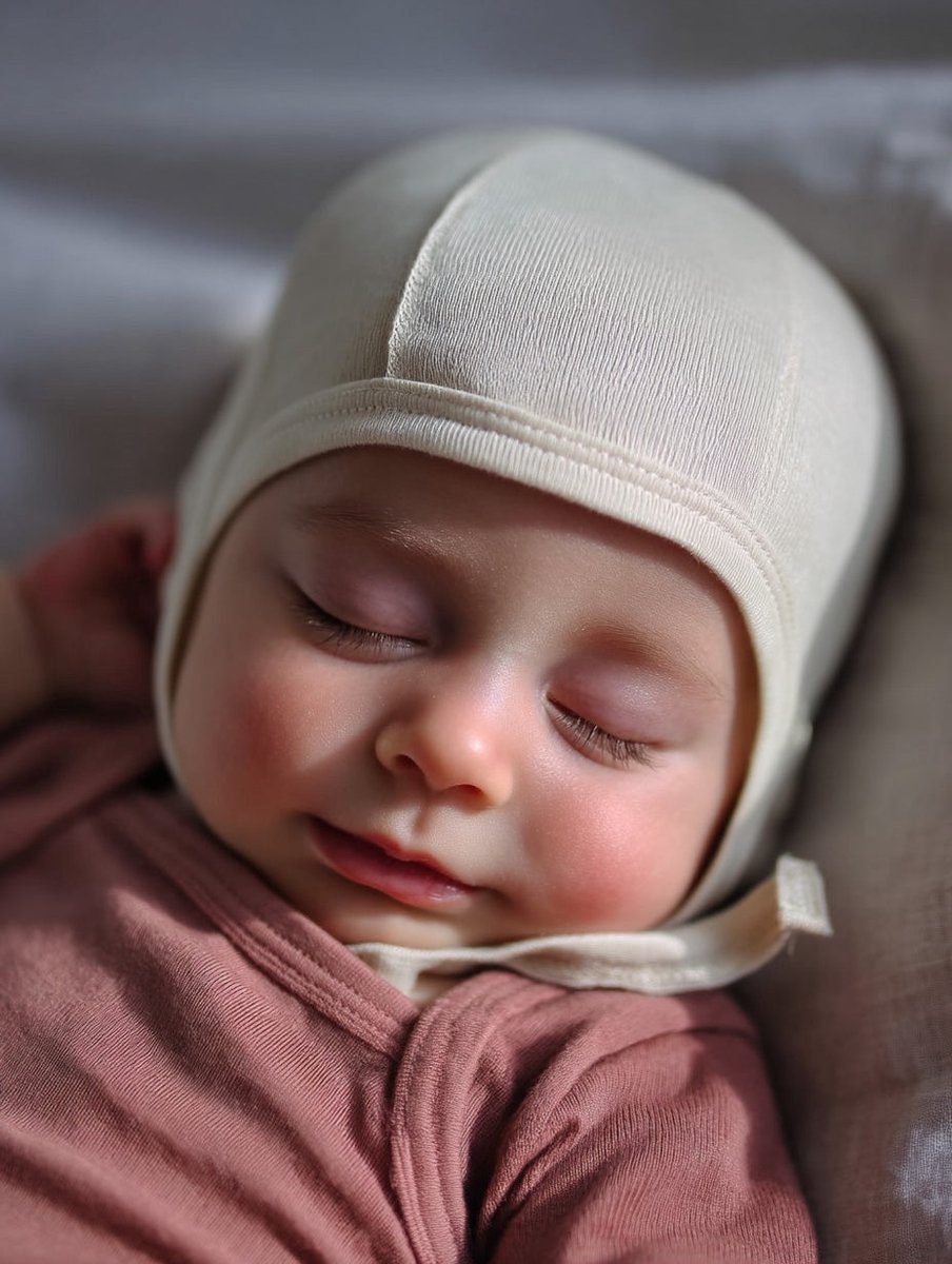 Baby wollen strikmuts – merinowol – naturel 50