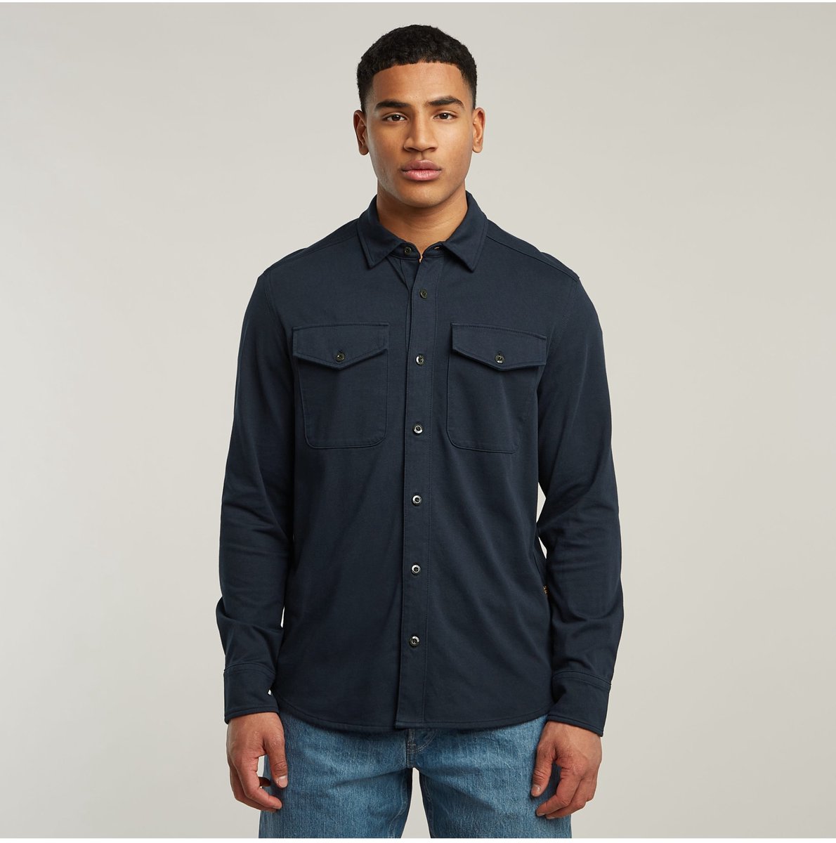 G-Star Shirt Jersey Marine Zakken Blauw