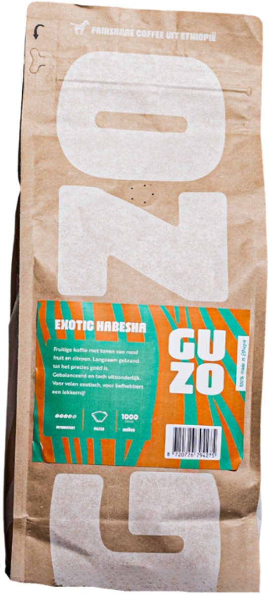 GUZO Coffee 1000 gram Exotic Habesha filterkoffie - 100% Made in Ethiopia