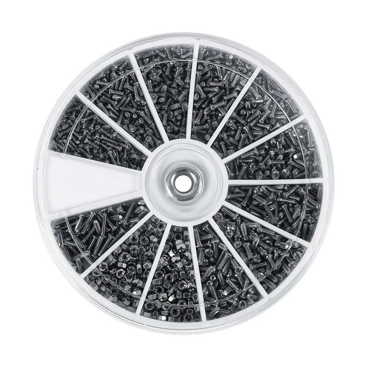 Allecto plus - Kleine schroevenset: 600 stuks, roestvrij staal, assortiment voor bril, horloge, elektronica - M1, M1.2, M1.4, M1.6