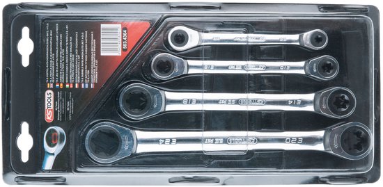 KS Tools Jeu de 2 clés polygonales 4 en 1 Gearplus à cliquet de 8 x 13