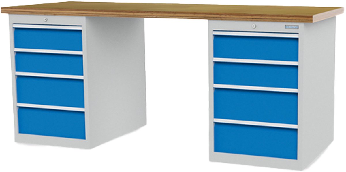 Bedrunka+Hirth Reihenwerkbank Breite 2.000 mm stufenlos höhenverstellbar BxT 2.000x750 mm - 03.20.580.20VA
