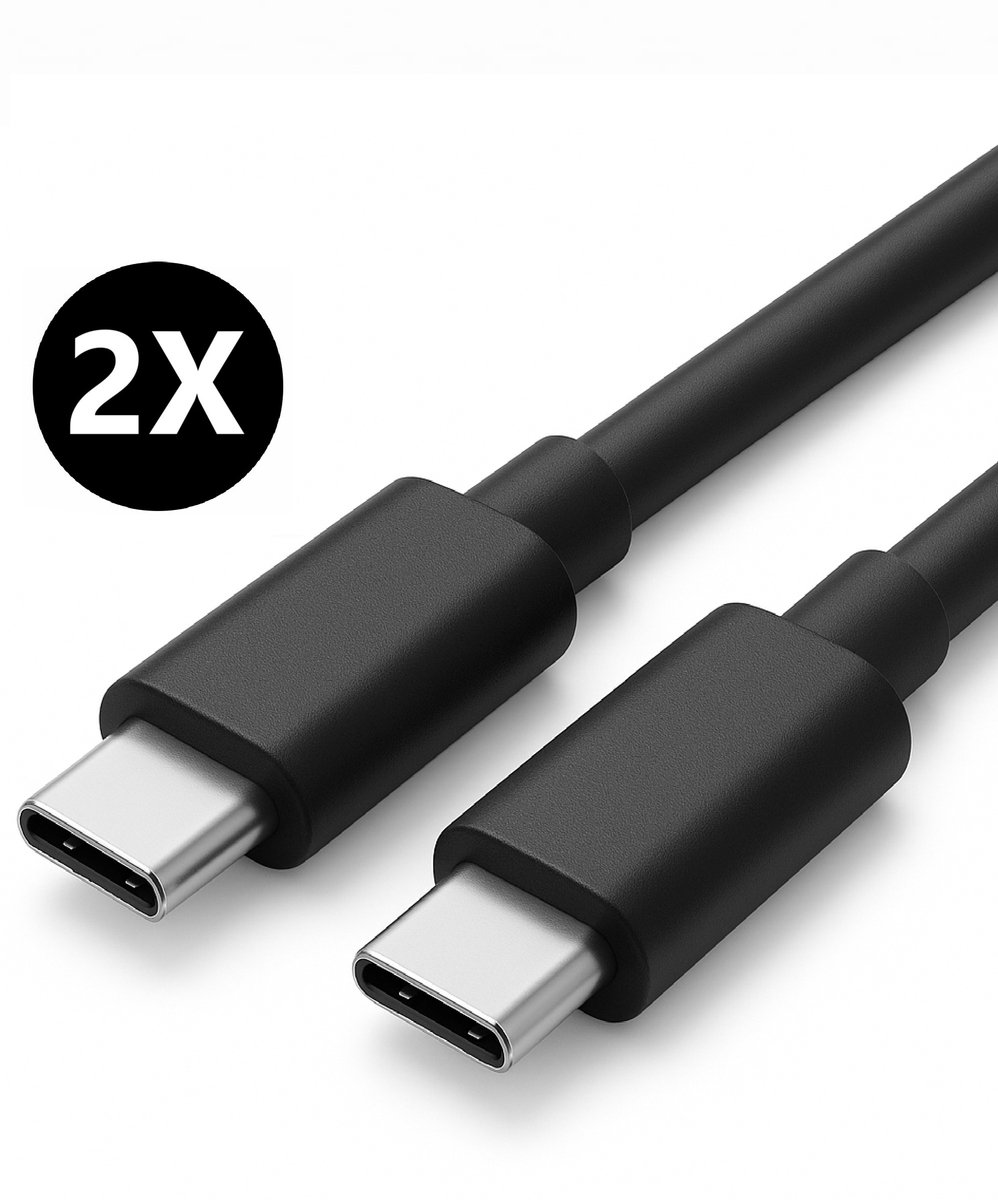 DISEV® - USB C Kabel - USB C Oplader - USB C kabel naar USB C - USB-C Oplader Kabel 60W - USB C Naar USB C Kabel - Lader - Oplaadkabel - Laadkabel - Universeel - Snellader - Zwart - 1 Meter