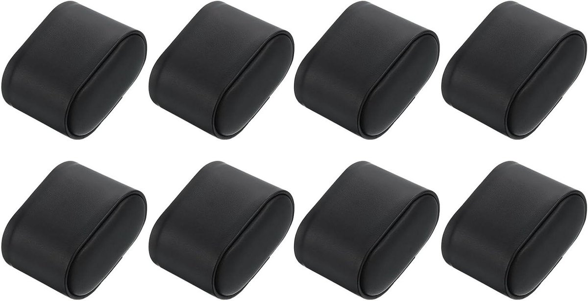 Allecto plus - 8 stuks horlogedisplay-kussens voor horlogedoos - Opbergkussen van PU-leer voor pols- en armbandhorloges - Zwart