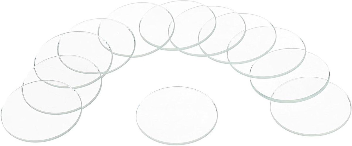 Allecto Plus - 12 stuks kristalglazen lenzen voor horloges, 27 mm ronde platte lens, transparant Verbeter de levensduur van je horloges met deze set van 12 kristalglazen lenzen. Ideaal voor reparatie en reserveonderdelen.