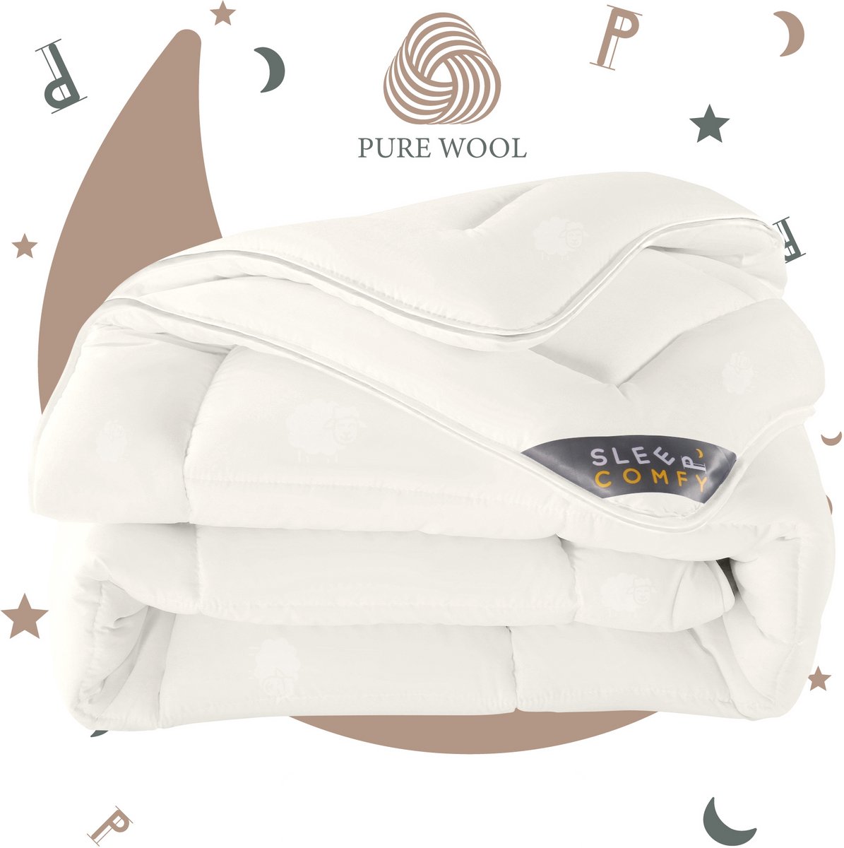 Sleep Comfy - Wollen Dekbed - Enkel - 140x200 cm - 100% Zuiver Australische Scheerwol - Winterdekbed - Anti Allergie Dekbed - Wasbaar - Eenpersoons Dekbed
