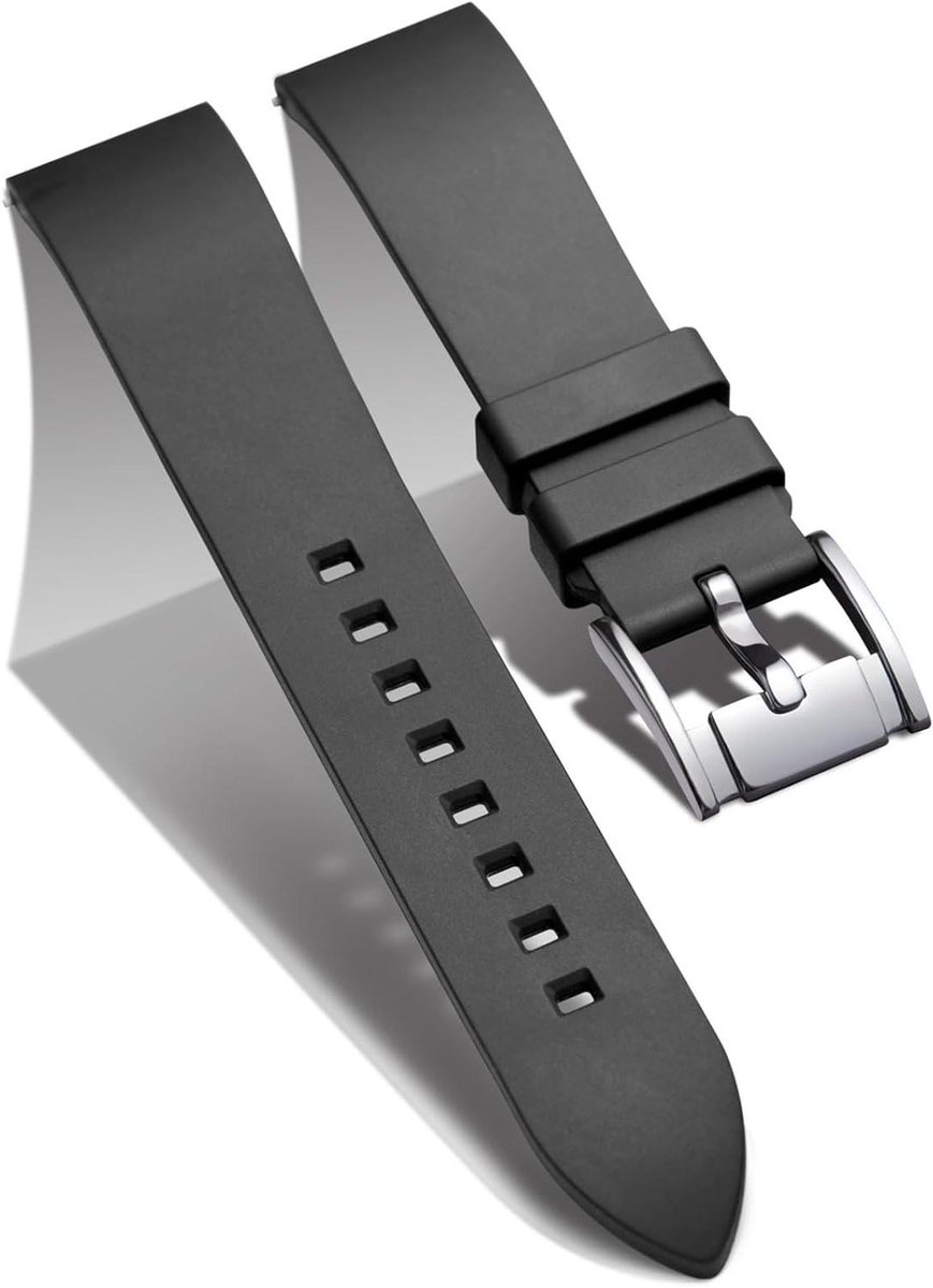 Allecto plus - Fluorine Rubber Horlogeband met Snelsluiting en Smartwatch - Vervangende Horlogebanden 19mm 20mm 21mm 22mm 24mm voor Mannen en Vrouwen
